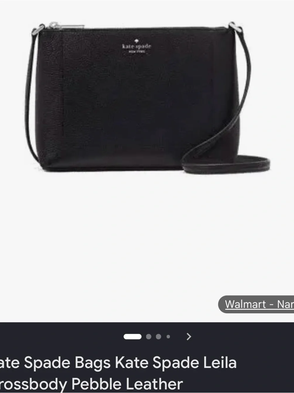 kate spade Leila Black Leather Crossbody Bag